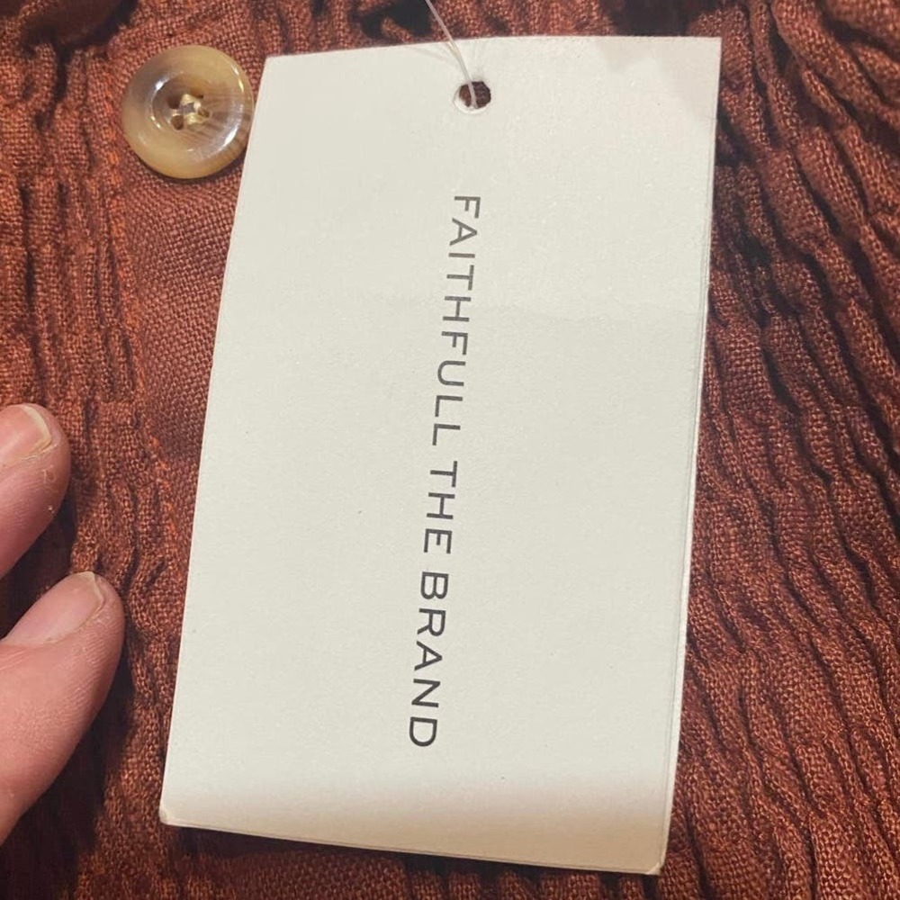 NWT Faithfull the Brand Anthropologie Lais Wide Leg Jumpsuit Linen Size 2 - Picture 9 of 11